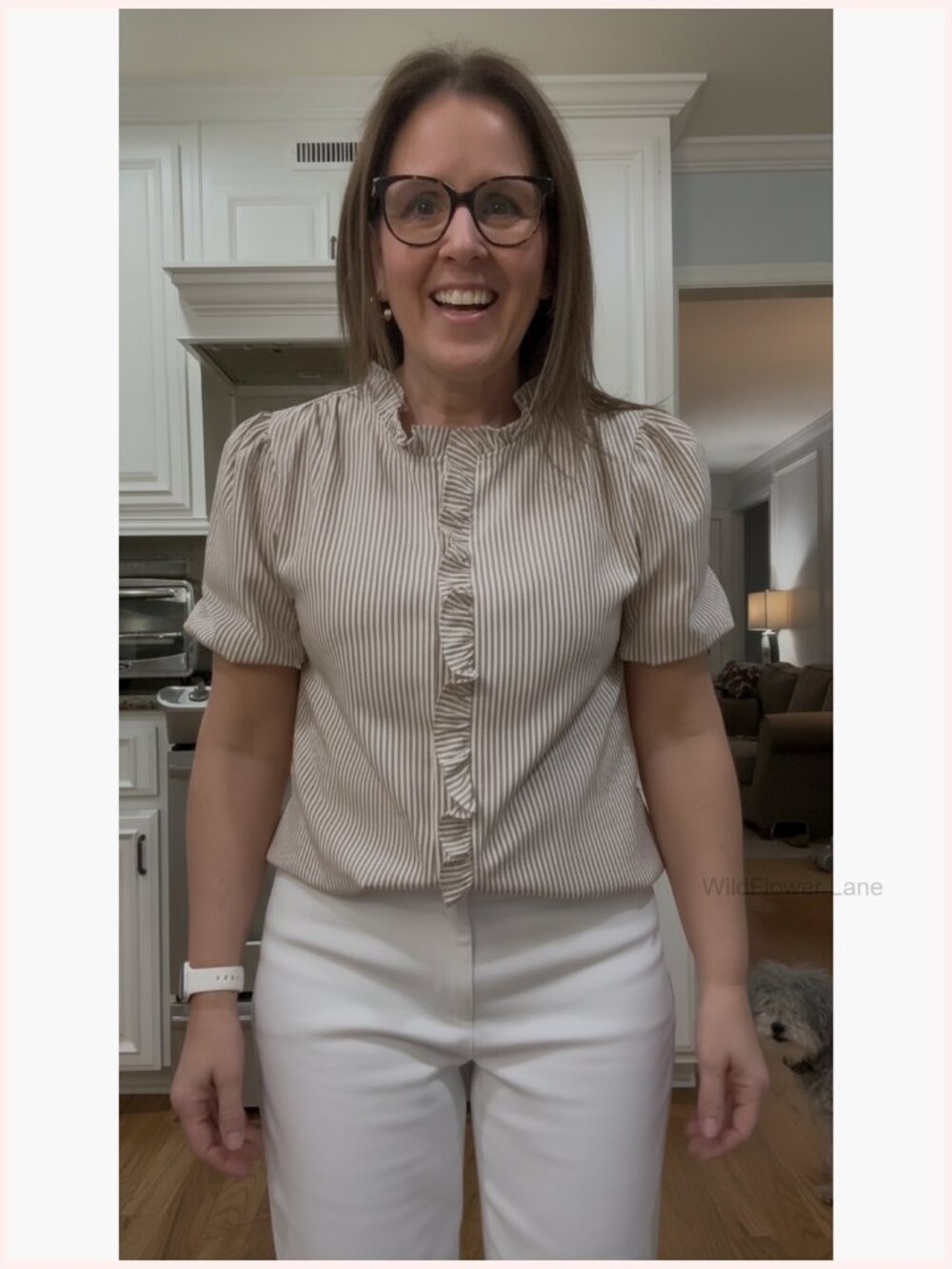 Puffy Sleeve Button Down Blouse Ruffle Shirt Work Top - Picture 7 of 7
